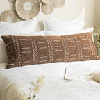 Blissblush Brown Boho Body Pillow Cover 20X54, Decorative Throw Long Lumbar Pillow For Sleeping, Boho Textured Oversize Body Pil