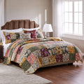 Greenland Home Antique Chic 100% Cotton Authentic Patchwork Quilt Set, King/California King (5 Piece), Multicolor