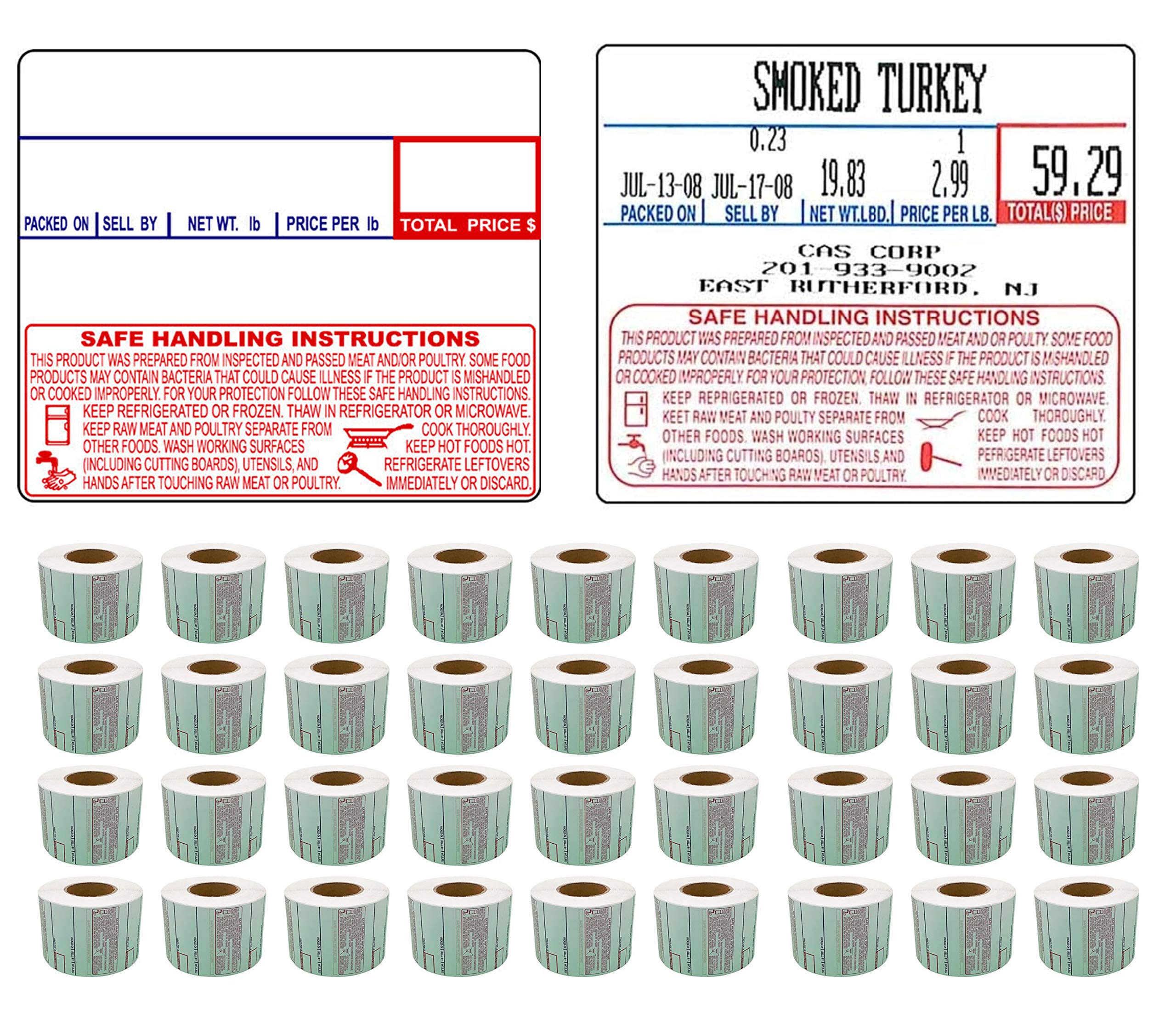 Pokanic Labels Lst-8030 Thermal 36 Rolls - 21,600 Labels 58 X 50Mm Printer Printing Scale Compatible With Cas Lp-1000 Cl-5000 Cl