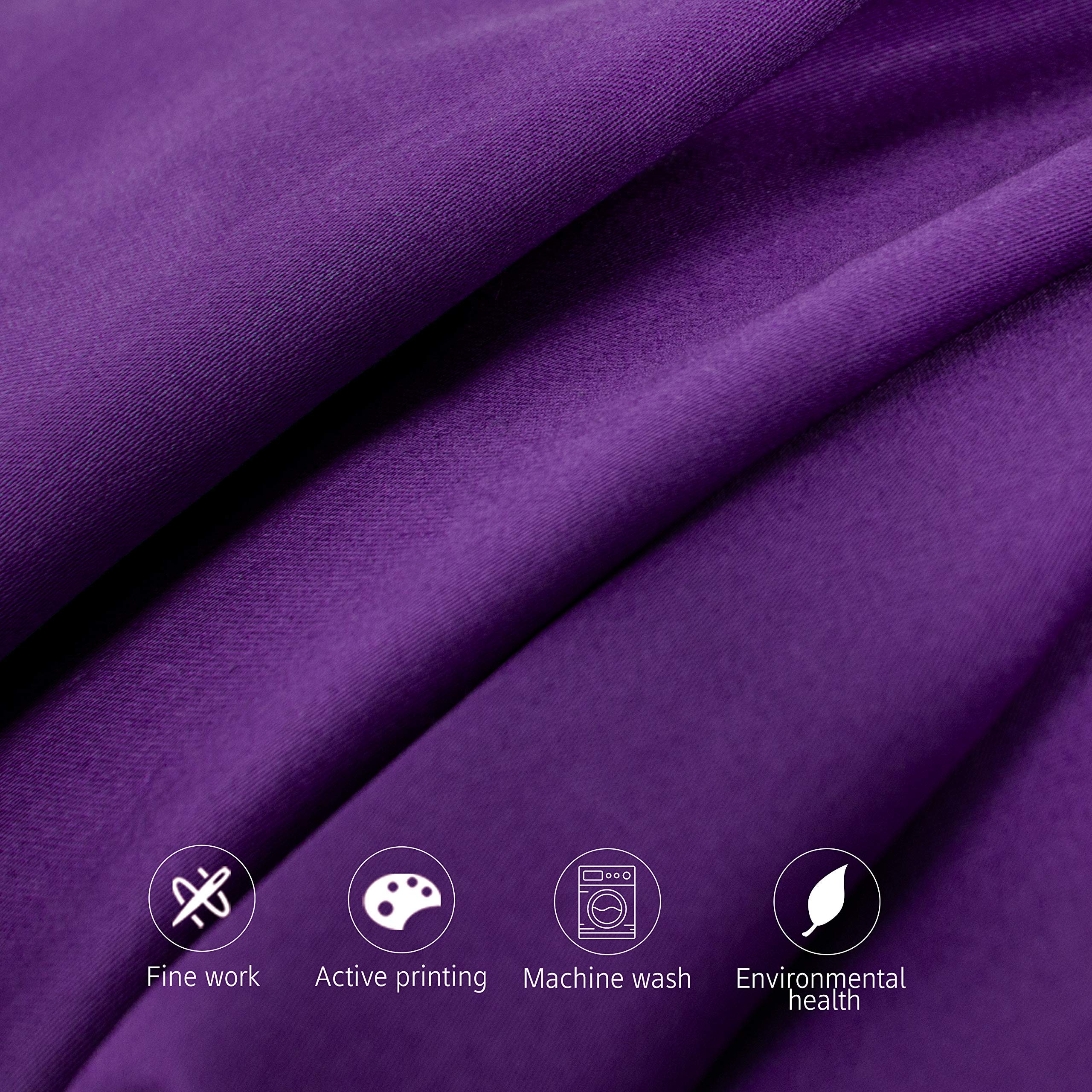 Ntbay 500 Thread Count 100% Egyptian Cotton Queen Pillowcases, Super Soft And Breathable Envelope Closure Pillow Cases, 20X30 Inches, Purple