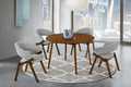 Armen Living Arcadia and Talulah 5 Piece Dining Set, 48 '' Round, Grey/Walnut Wood