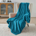 Bedsure Teal Blue Fleece Blanket 50X70 Blanket - 300Gsm Soft Lightweight Plush Cozy Blankets For Bed, Sofa, Couch, Travel, Campi