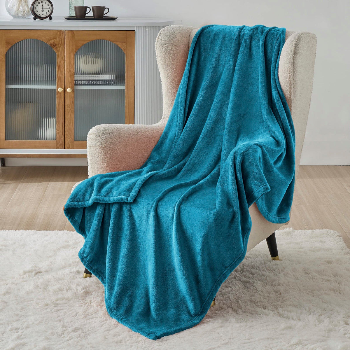 Bedsure Teal Blue Fleece Blanket 50X70 Blanket - 300Gsm Soft Lightweight Plush Cozy Blankets For Bed, Sofa, Couch, Travel, Campi