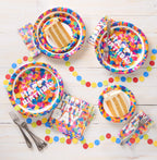 American Greetings Confetti Birthday Party Supplies, 16 Oz. Reusable Plastic Cups (8-Count)