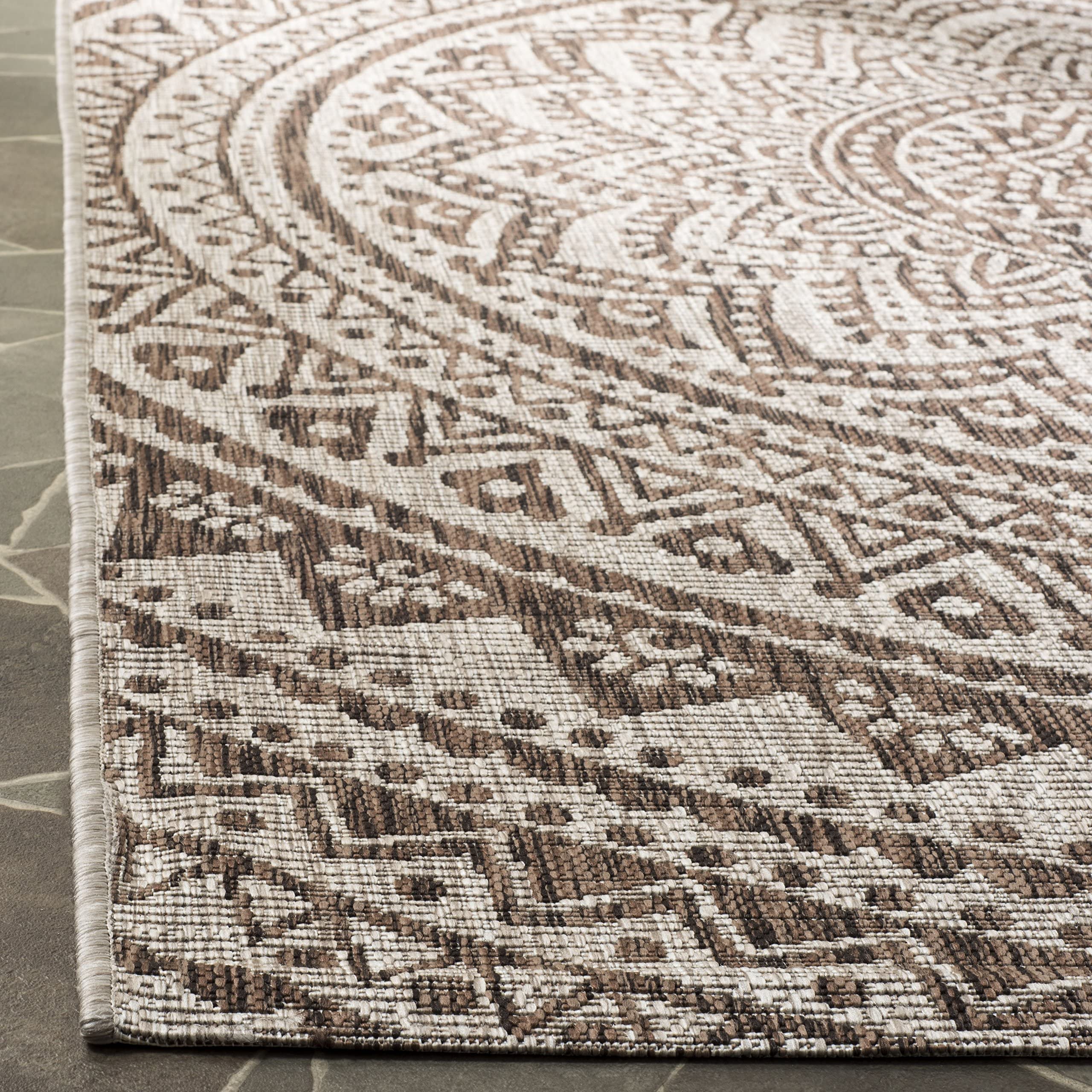 Safavieh Courtyard Collection 32.4' X 60' Beige/Brown Cy8734 Indoor/ Outdoor Patio Backyard Mudroom Area Rug