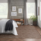 Nourison Versatile Modern Indoor/Outdoor Brown 9' X 12' Area Rug, Easy Cleaning, Non Shedding, Bed Room, Living Room, Dining Room, Backyard, Deck, Patio (9X12)