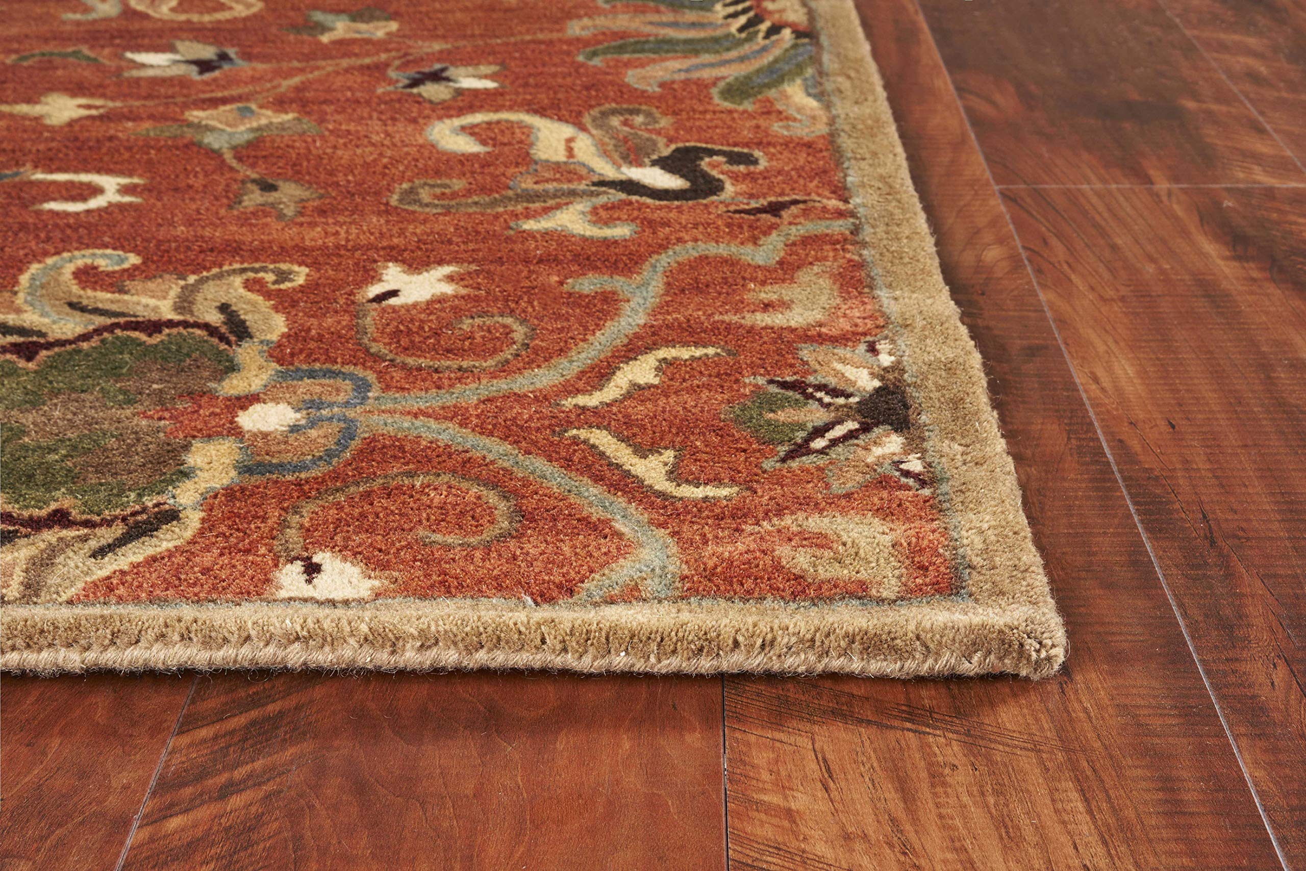 HomeRoots 3' X 5' Sienna Medallion Vines Wool Rug