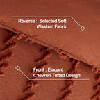 Andency Burnt Orange King Size Comforter, Boho Terracotta Soft Warm Bedding Comforter Sets For King Bed, 3 Pieces Rust Chevron Tufted Aesthetic Microfiber Lightweight Comforter Set