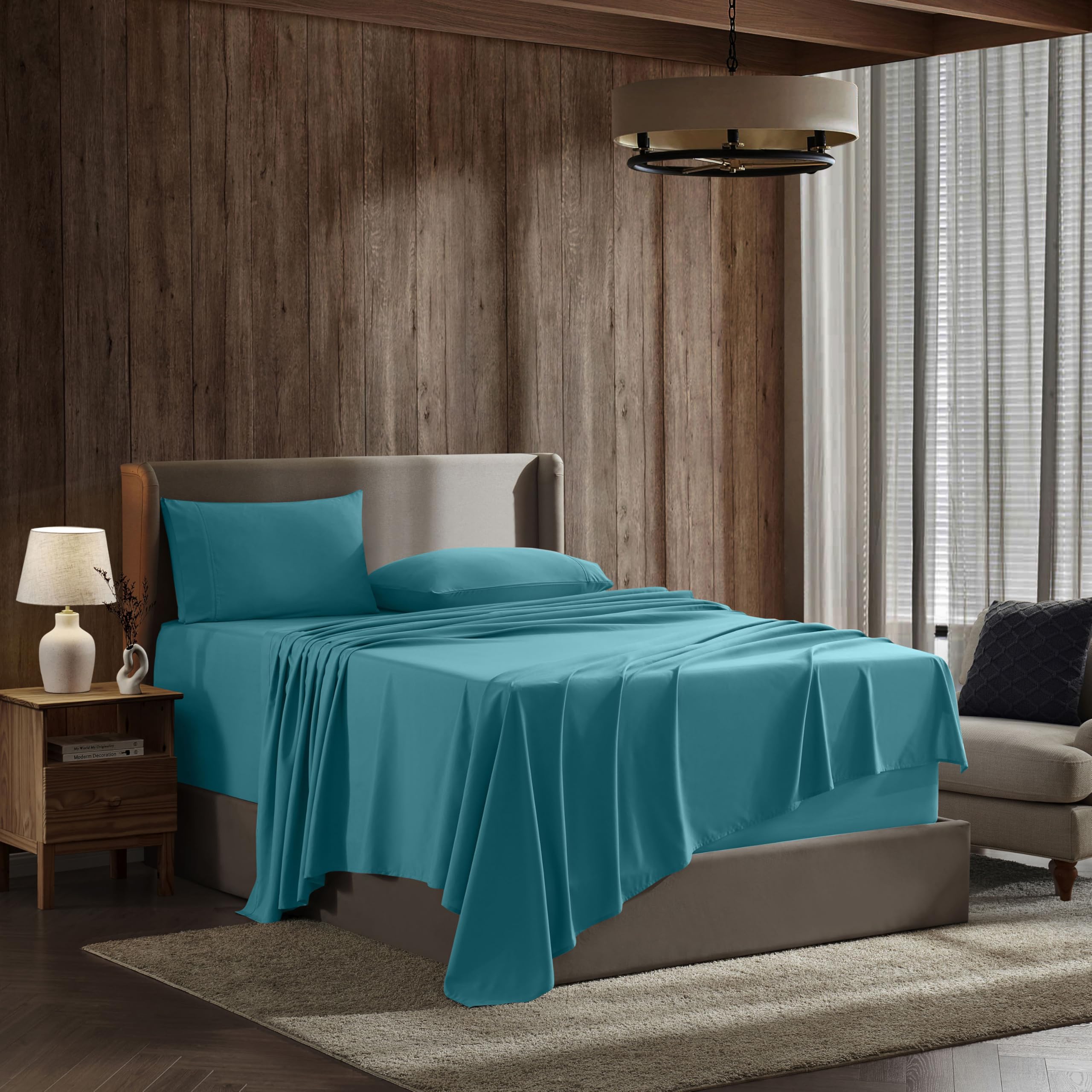 Nestl Split King Sheets For Adjustable Beds - 5 Piece Split King Sheets Set, Deep Pocket, Hotel Luxury, Extra Soft, Breathable A
