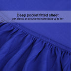 Twin Xl Sheets Set 4 Piece - Luxury 1800 Bedding Sheets & Pillowcases - 1 Flat Sheet,1 Fitted Sheet And 2 Pillow Cases - Extra Soft Cooling Bed Sheets - Deep Pocket Up To 16' (Twin Xl, Royal Blue)