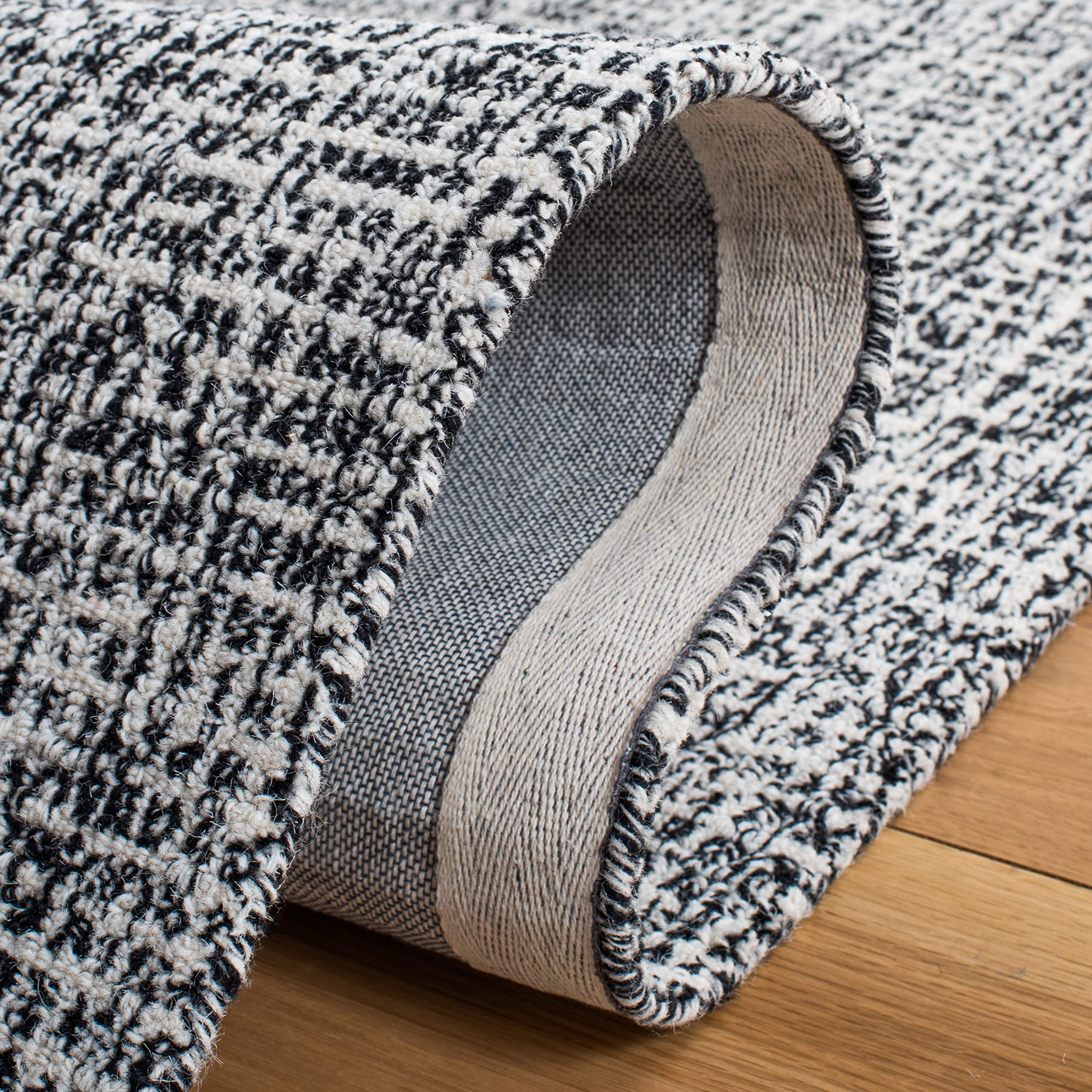Safavieh Abstract Collection Accent Rug - 3' X 5', Black & Ivory, Handmade Wool, Ideal For High Traffic Areas In Entryway, Livin