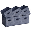 SONGMICS Storage Cubes, 13-Inch Non-Woven Fabric Bins with Double Handles, Set of 6, Closet Organizers for Shelves, Foldable, fo