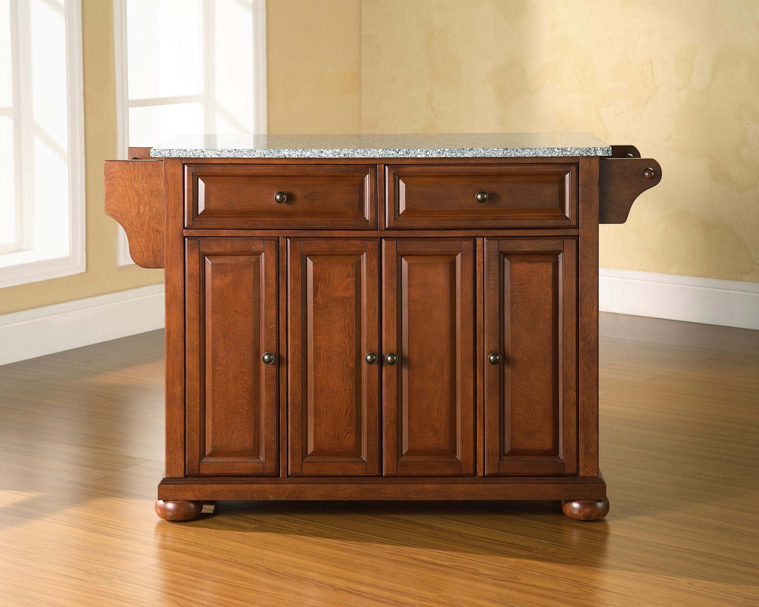 Crosley Furniture Alexandria Solid Granite Top Kitchen Island By Modern Marketing (Classic Cherry) (34&quot; H X 52&quot; W X 18&quot; D)