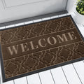 Yimobra Welcome Mat Outdoor Indoor, 29.5X17 All-Season Waterproof Front Door Mat, All-Weather Heavy Duty Doormat, Low Profile Po