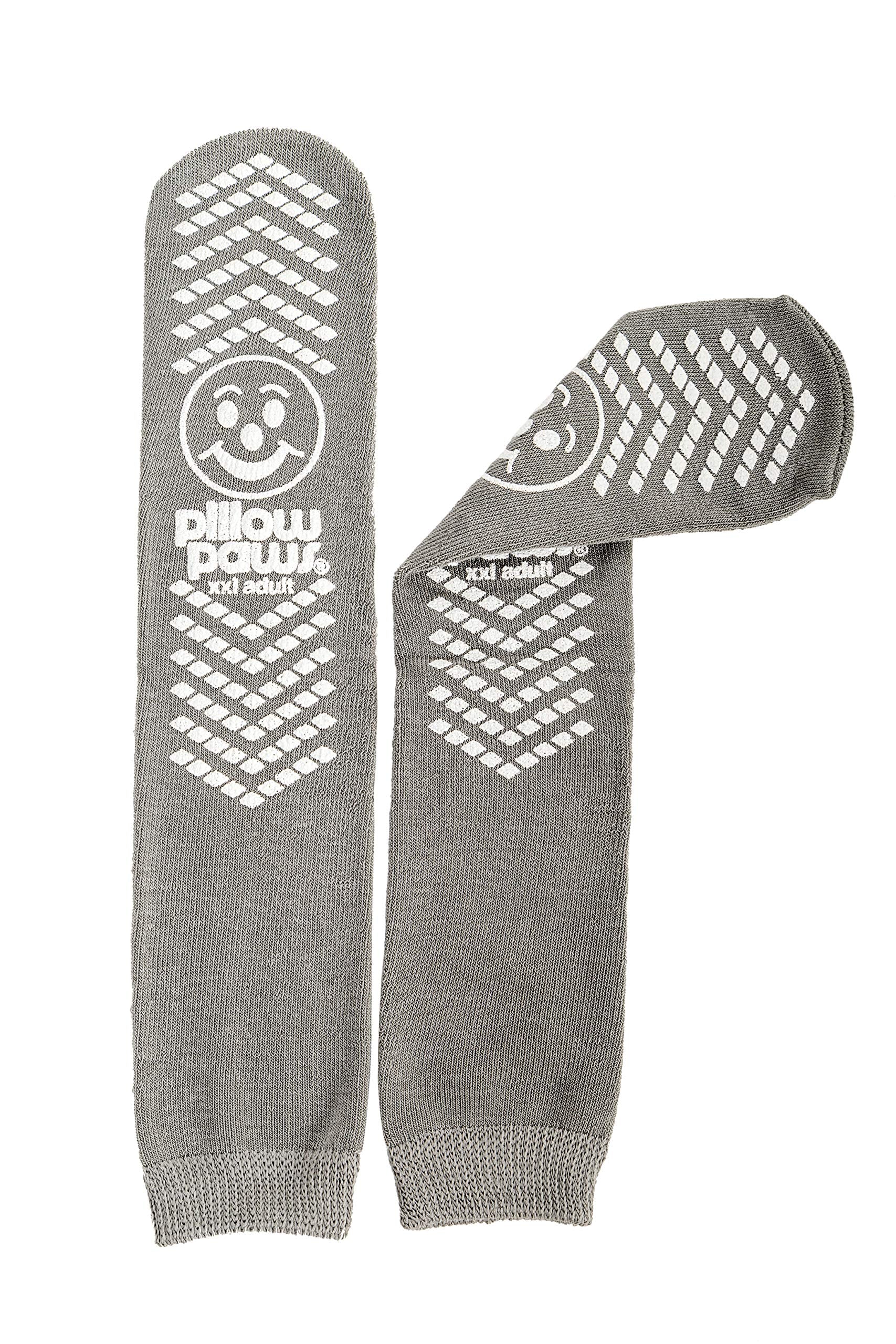 Xxl Gray Double Tread Slip Stop Socks From Pillow Paws (Terrycloth) (4 Pairs)