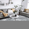 MUJOO Grey Rug 8x10 Area Rugs for Living Room Bedroom Dining Room,Large Washable Boho Bohemian Vintage Distressed Farmhouse No