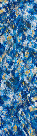 Addison Rugs Karina Akc47 Blue 2'3" X 7'6" Indoor Outdoor Runner Rug, Easy Clean, Machine Washable, Non Shedding, Bedroom, Entry, Living Room, Dining Room, Kitchen, Patio Rug
