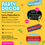 Big Dot Of Happiness Funny Classic Back To School - First Day Of School Decorations And Photo Booth Props Kit - 10 Piece