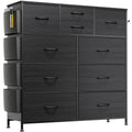 Lulive Dresser For Bedroom With 10 Drawers, Chest Of Drawers, Fabric Storage Tower With Side Pockets And Hooks, Organizer Unit For Living Room, Hallway, Closet