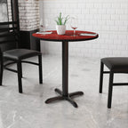 Flash Furniture Graniss 30'' Round Mahogany Laminate Table Top With 22'' X 22'' Table Height Base