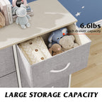 Wlive Fabric Dresser For Bedroom, 6 Drawer Double Dresser, Storage Tower With Fabric Bins, Chest Of Drawers For Kid'S Room, Closet, Playroom, Nursery, Dormitory, Light Grey