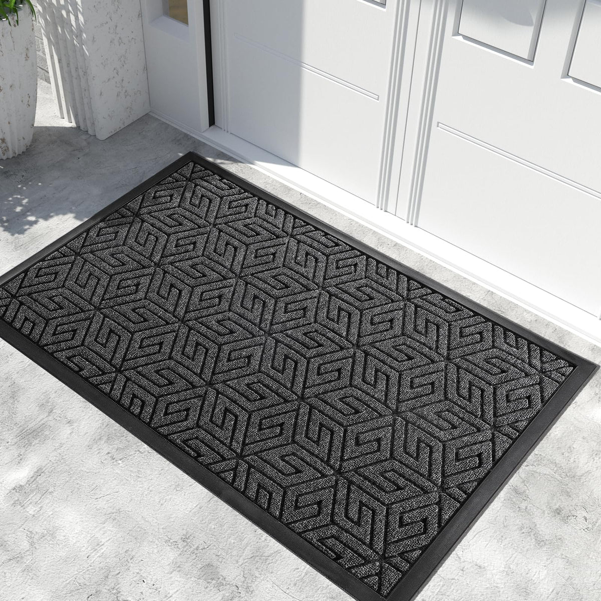 Yimobra Sturdy Front Door Mat, 59.8X36 Inch, Heavy Duty Welcome Outdoor Indoor Doormat Entrance Floor Matt, Non Slip Rubber Back