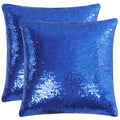 Uxcell 2 Pcs Dark Blue Sequin Throw Pillow Covers, Shiny Sparkling Comfy Satin Sequin Cushion Covers, Decorative Pillowcases For
