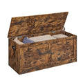 VASAGLE Storage Chest, Storage Trunk with 2 Safety Hinges, Storage Bench, Shoe Bench, Farmhouse Style, 15.7 x 39.4 x 18.3 Inches