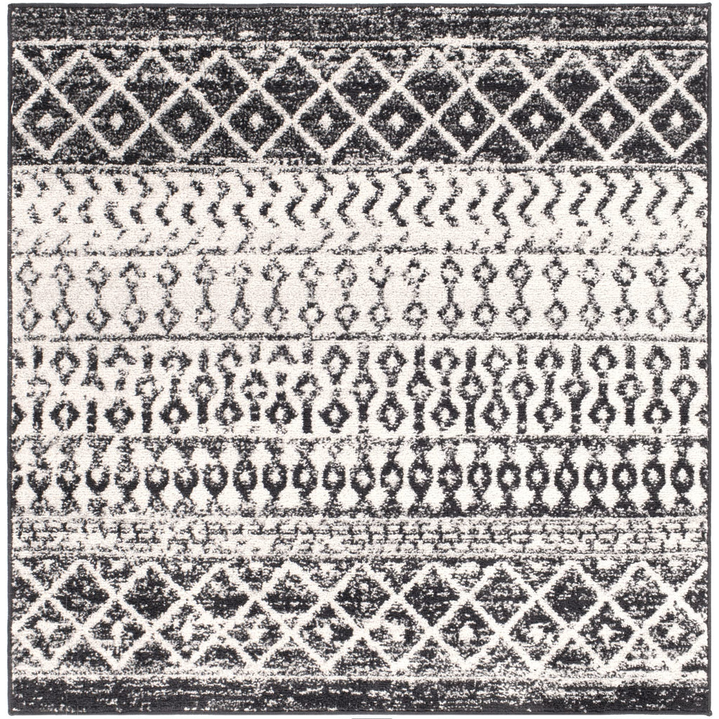 Livabliss Chester Boho Moroccan Area Rug,10' Square,Black