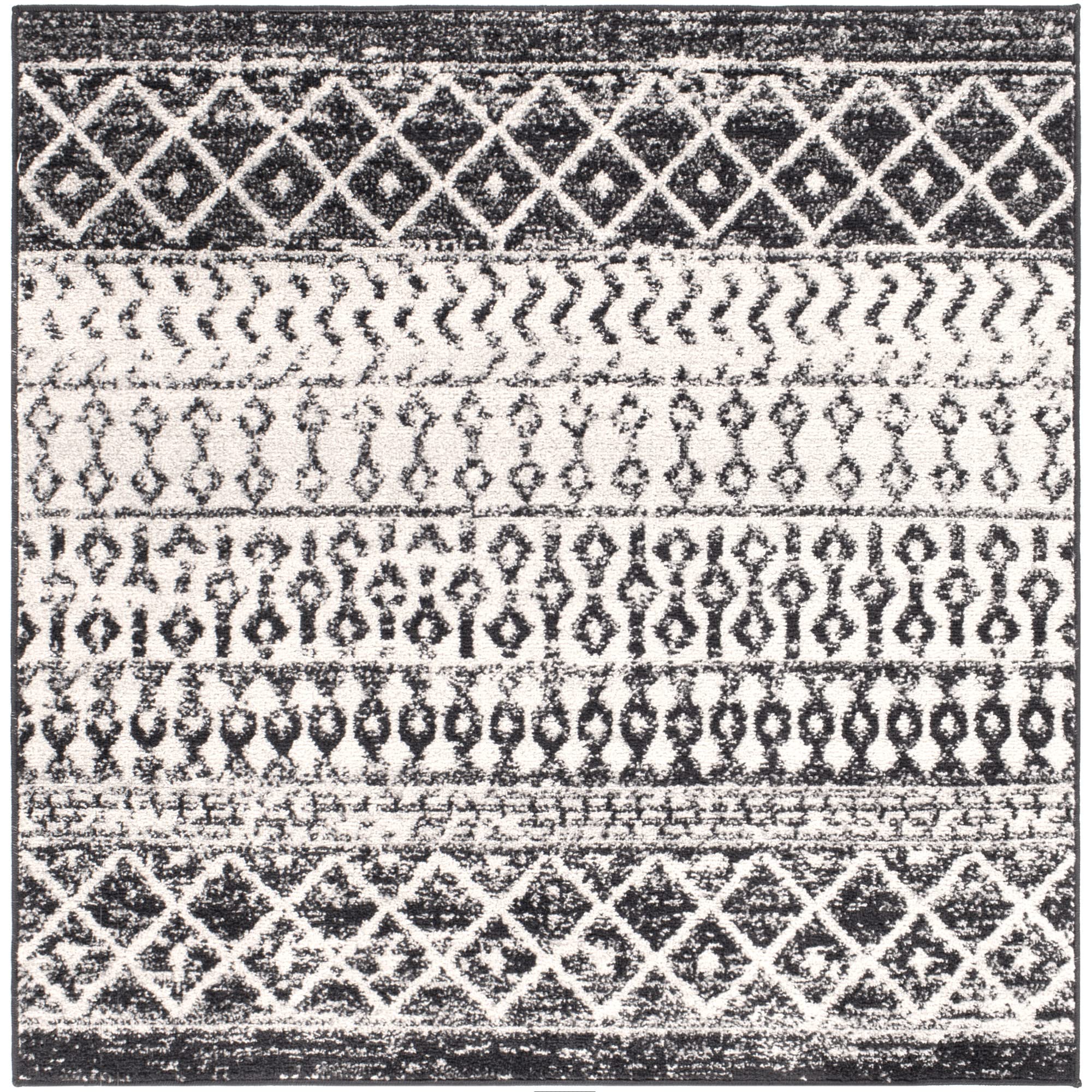 Livabliss Chester Boho Moroccan Area Rug,10' Square,Black