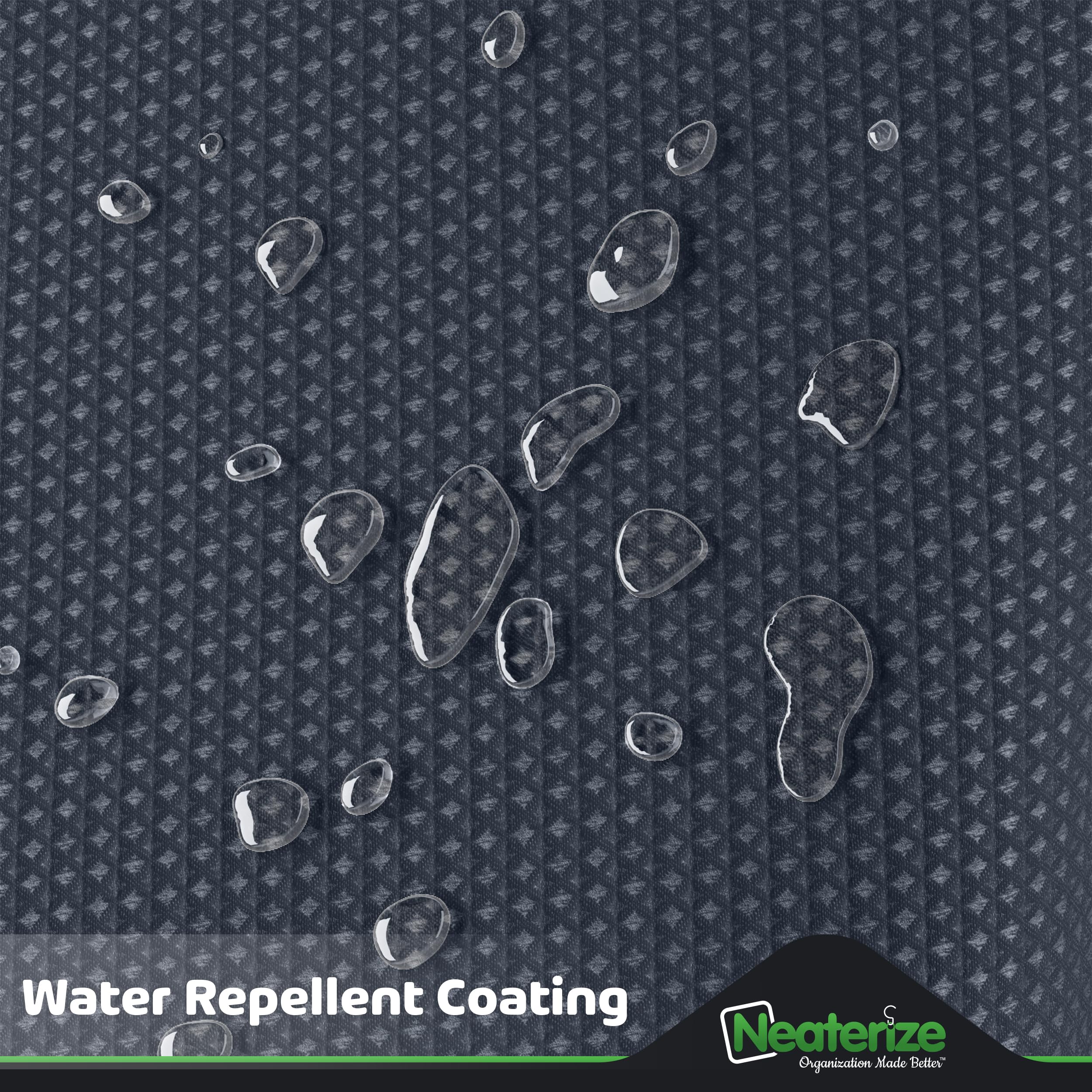 Neaterize Shower Curtain Navy Blue - Hotel Style Shower Curtains For Bathroom With Waffle Design, 72X84 Inches - Fabric Shower C