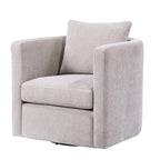 Comfort Pointe Sheldon Beige Linen Fabric Swivel Barrel Chair