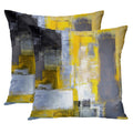 Emvency Set Of 2 Throw Pillow Covers Modern Abstract Painting Yellow White And Black Decorative Pillow Cases Home Decor Standard