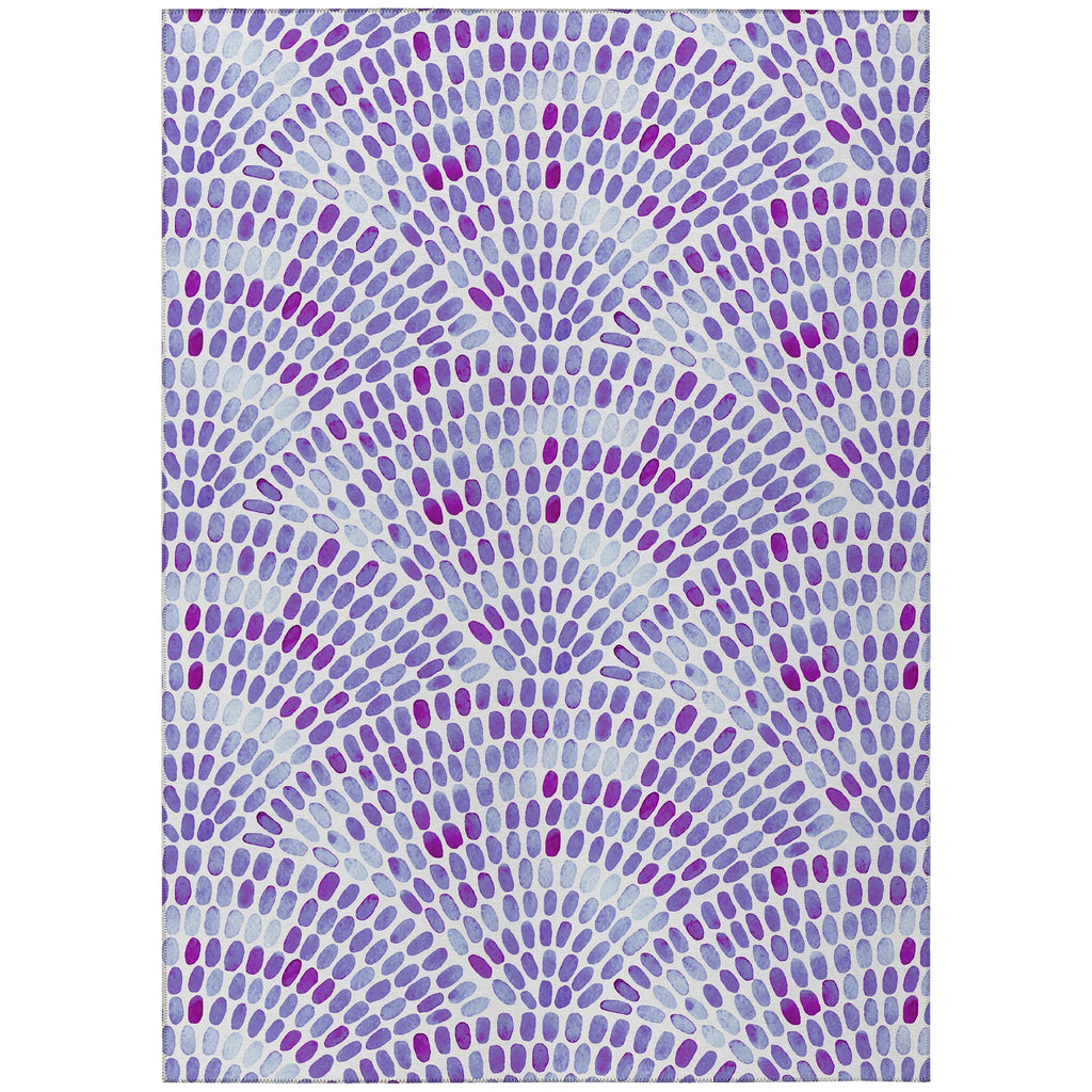 Addison Rugs Surfside ASR37 Purple 8' x 10' Indoor Outdoor Area Rug, Easy Clean, Machine Washable, Non Shedding, Bedroom, Living