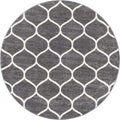 Unique Loom Trellis Frieze Collection Area Rug - Rounded (6' Round, Dark Gray/ Ivory)
