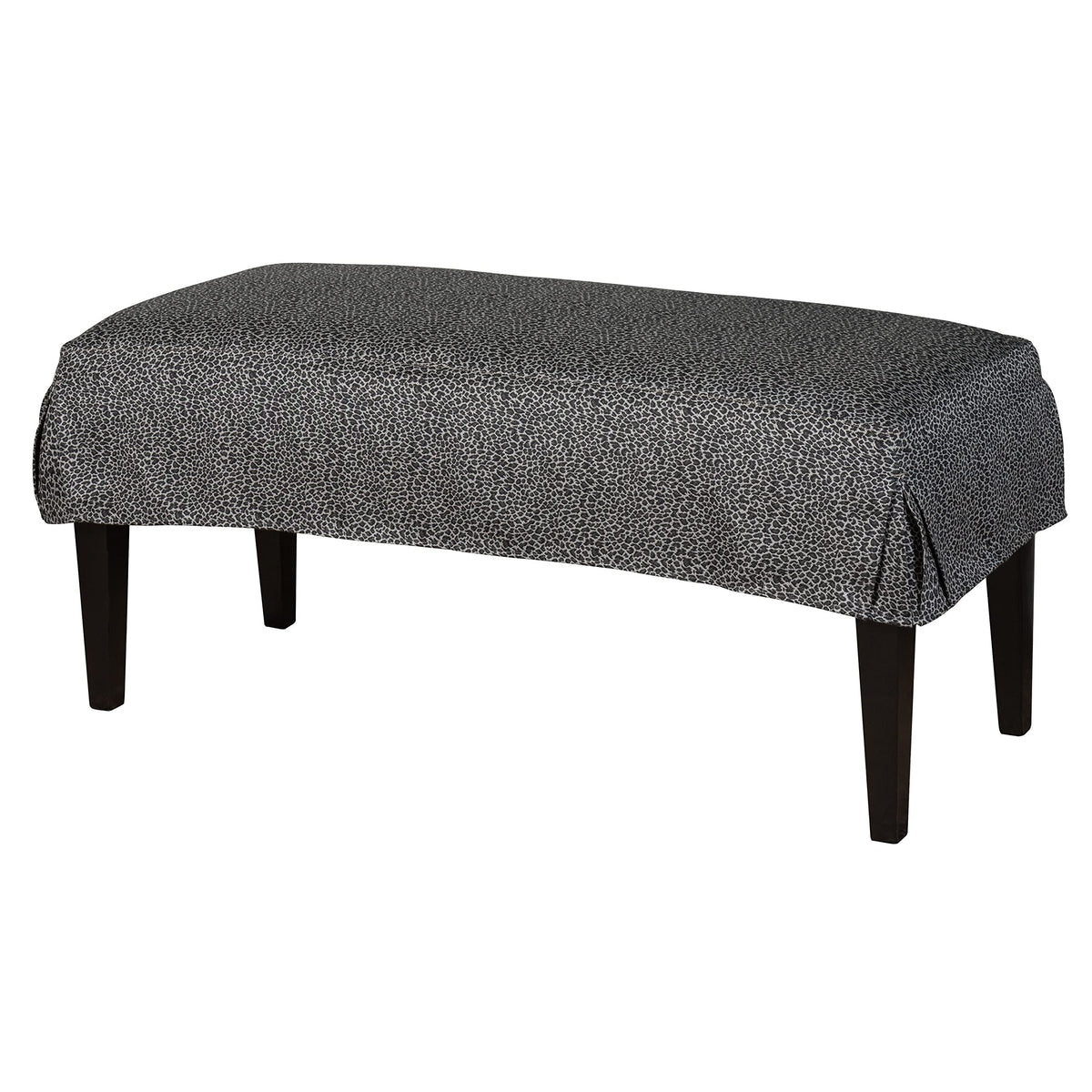 Leffler Home Pleated Short Wild One Onyx Slipcover Bench Black and Gray