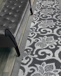 ORFA HOME Custom Cut Hallway Runner Rug, Slip Resistant, 31 Inch Wide X Your Choice of Length, Lily Anthracite, 31 Inch X 23 fee