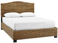 Crosley Furniture Serena Platform Bed, Handwoven Natural Fiber Rattan Headboard And Footboard Set, Banana Leaf, King