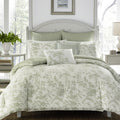 Laura Ashley Home - King Size Comforter Set, Reversible Cotton Bedding, Includes Matching Shams With Bonus Euro Shams & Throw Pi