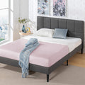 ZINUS Lottie Upholstered Platform Bed Frame with Short Headboard / Mattress Foundation / Wood Slat Support / No Box Spring Neede
