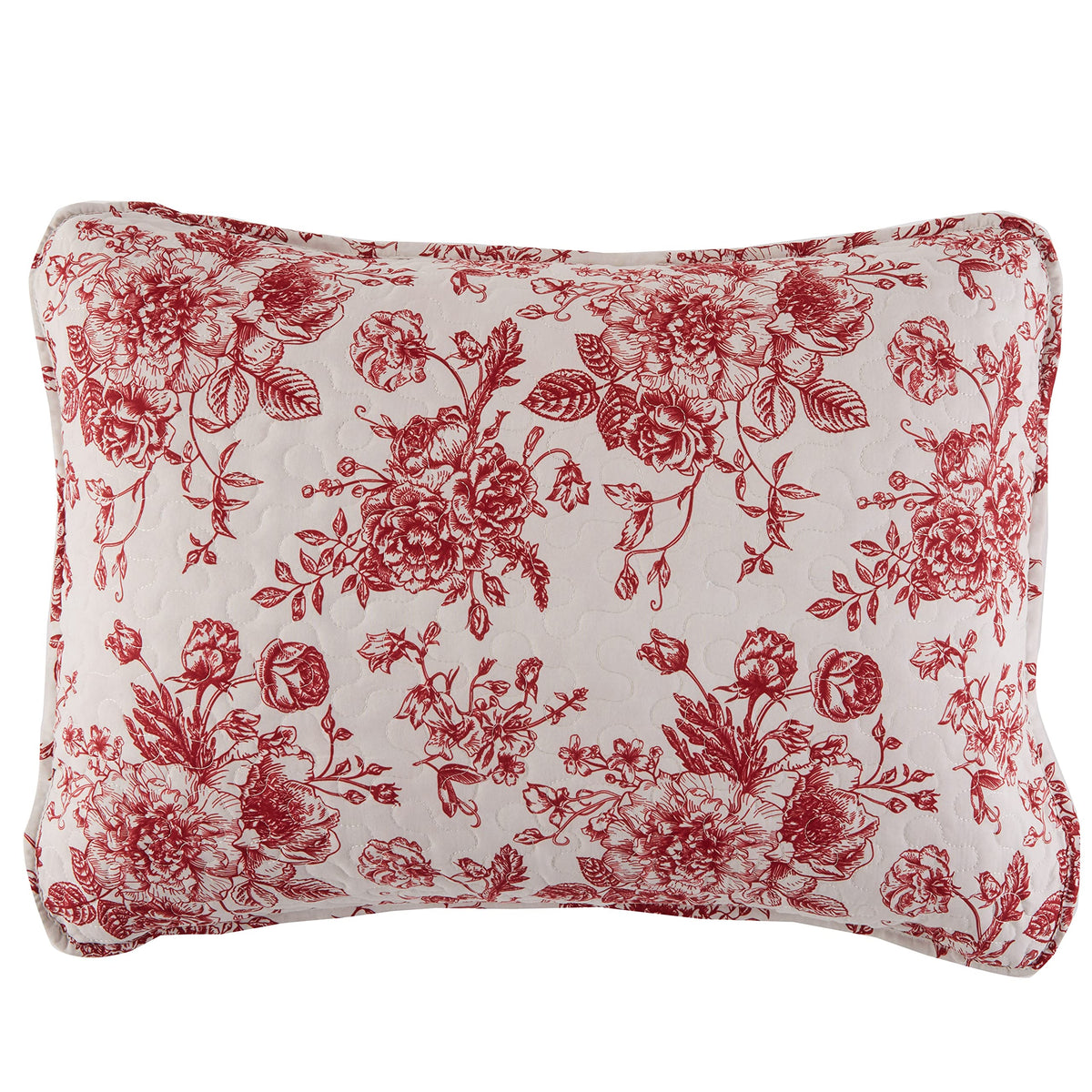 Toile Garden Quilted Bedding Ensemble - Standard Sham