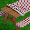 Sorfey Picnic Table Cover With Bench Covers -Fitted With Elastic, Vinyl With Flannel Back, Fits For Table 30'X 60' Rectangle,W