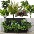 PARTY JOY 12 Bunches Fake Plants Outdoor, Fake Bushes UV Resistant Artificial Flowers Greenery Shrubs Faux Greenery for Outdoor 