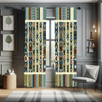 Ambesonne Bohemian Curtains, Modern Ethnic Themed Ornaments with Southwestern Inspirations, Window Treatments 2 Panel Set for Li