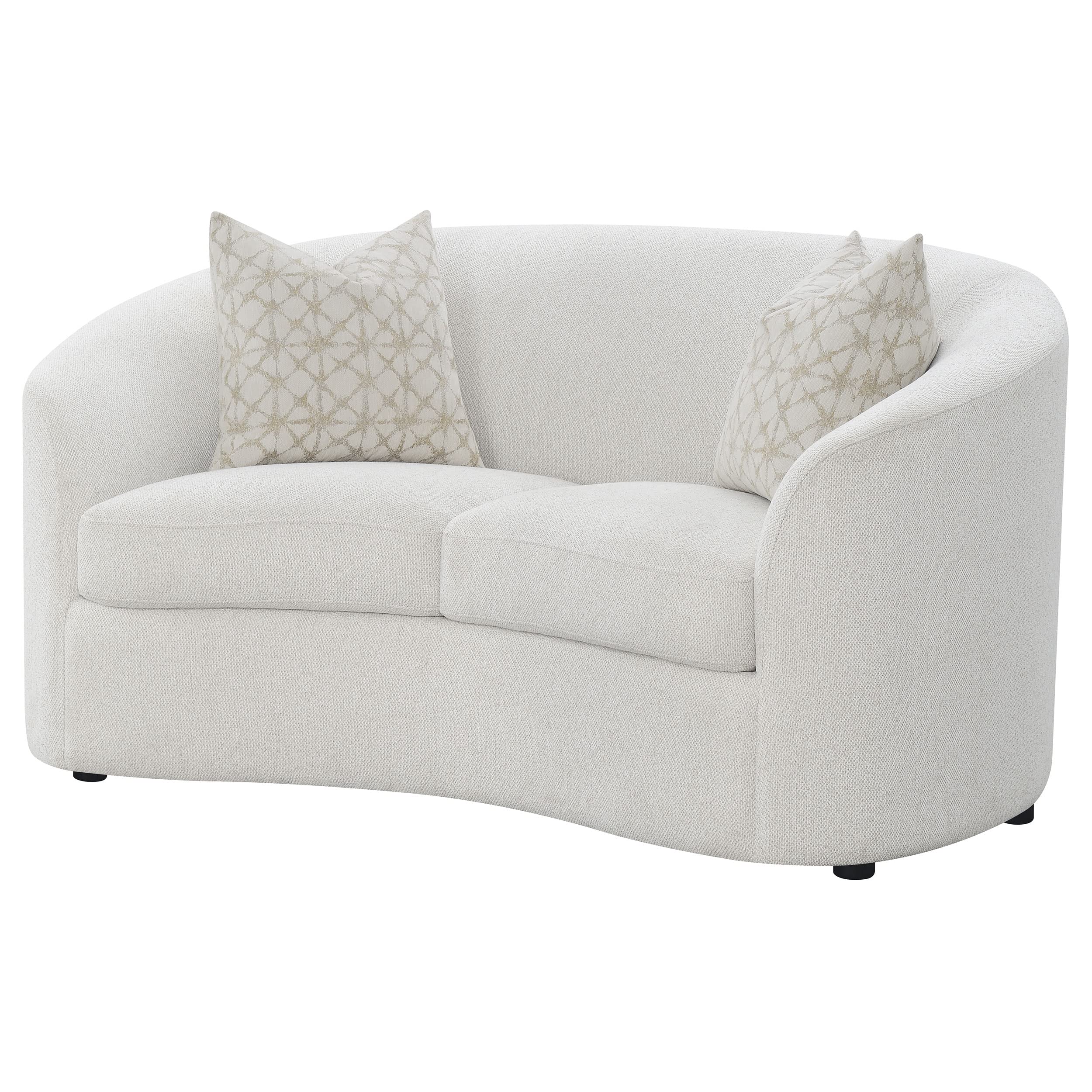 Coaster Home Furnishings Rainn Upholstered Tight Back Loveseat Latte
