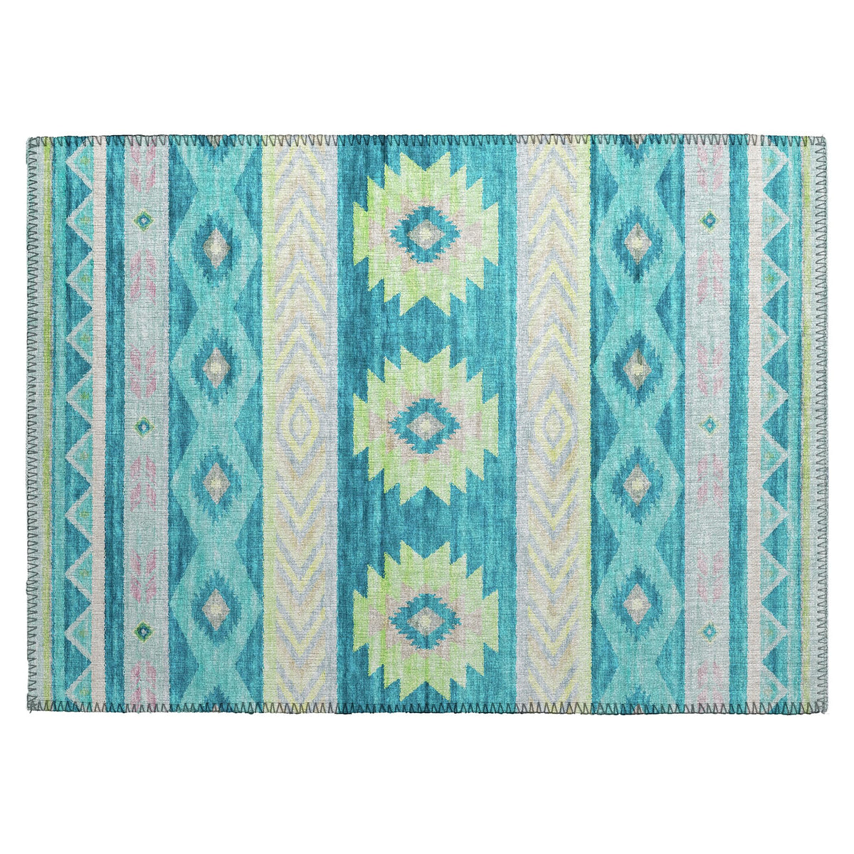Dalyn Rugs Phoenix Ph3 Teal Washable 2'6&quot; X 3'10&quot; Indoor Outdoor Area Rug, Easy Clean, Machine Washable, Non Shedding, Bedroom, Living Room, Dining Room, Kitchen, Patio Rug