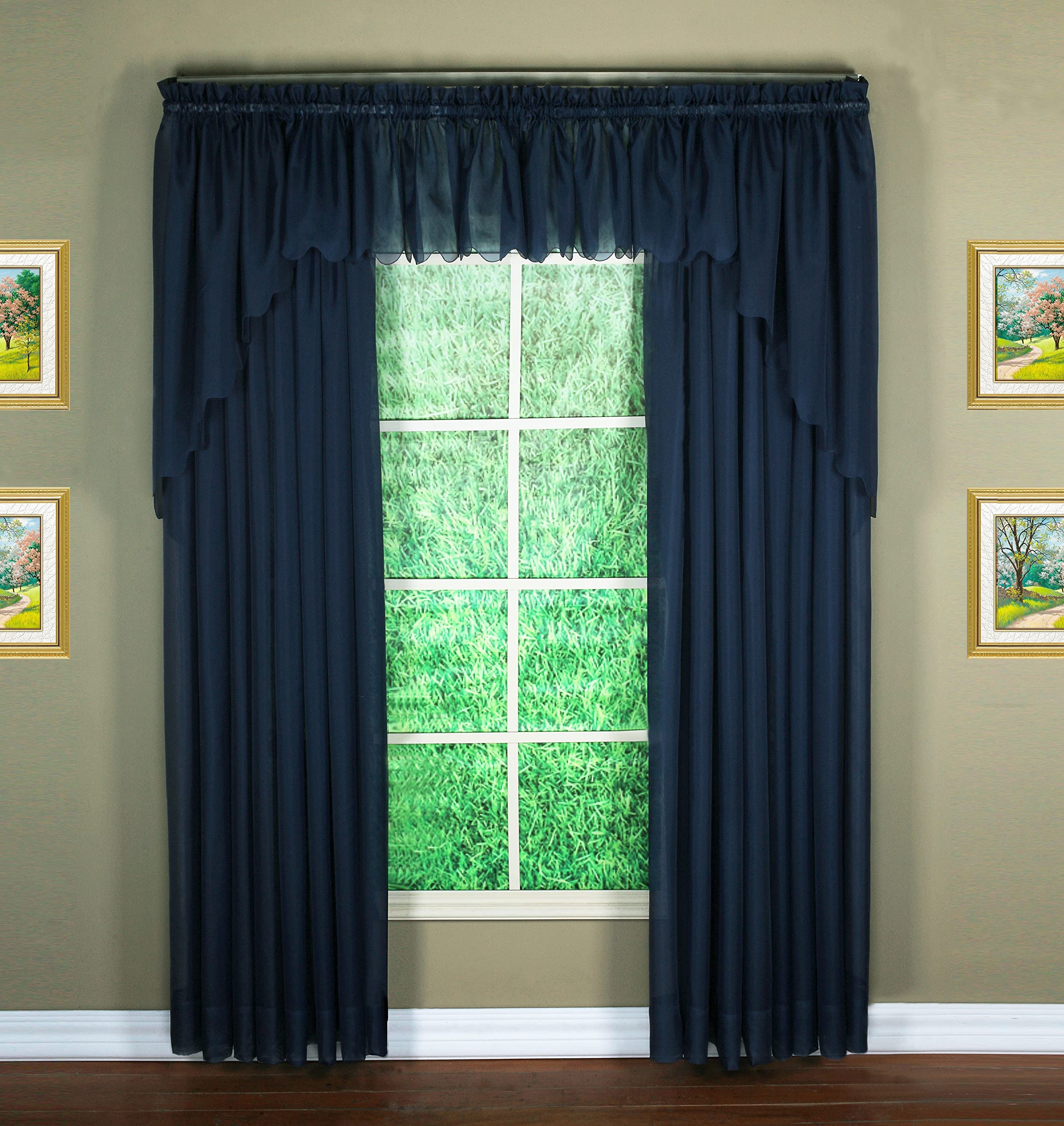 Today'S Curtain Emelia Original Voile Panel 95', Navy, 60' W X 95' L