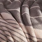 R.Share Pink Striped Throw Blanket 50X70 Inch Reversible, Feather Knit Microfiber Soft Comfy Cozy Lightweight Fluffy Fuzzy Warm