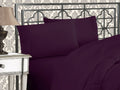 Elegance Linen 1800 Series 4-Piece Solid Egyptian Quality Bed Sheets With Deep Pockets Up To 16' California King Purple