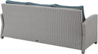 Crosley Furniture Bradenton Wicker Outdoor Sofa, 3-Person Patio Couch for Porch, Deck, Backyard, Gray with Navy Cushions